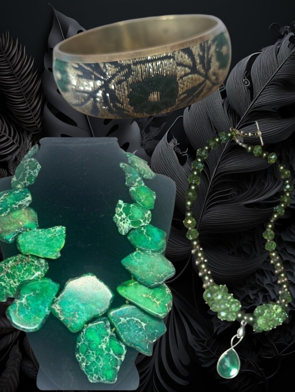 925 Green Statement Stone Necklace - 925 Lucas Lameth